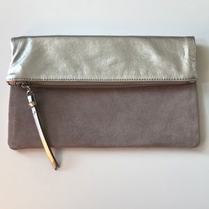 Banana Republic Silver and Gray Clutch